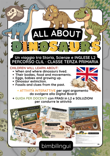 Percorso CLIL INGLESE sui DINOSAURI - Terza Primaria