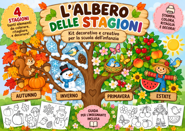 L’Albero delle Stagioni – Kit Decorazione Aula Scuola dell’Infanzia
