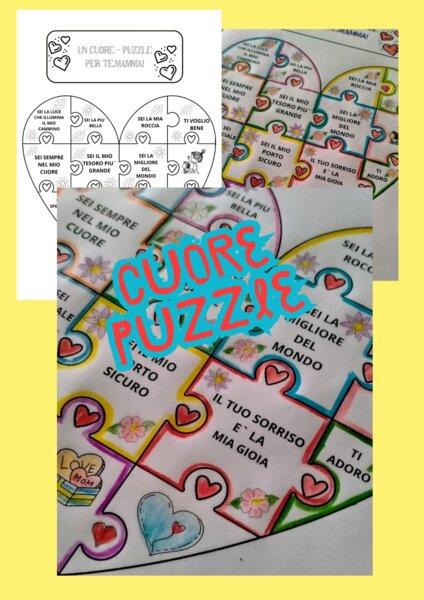 Festa della mamma.Cuore - puzzle.