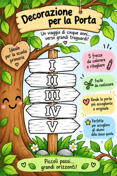 🌳 Le nostre radici, il nostro futuro- DECORAZIONE PORTA CLASSE QUINTA