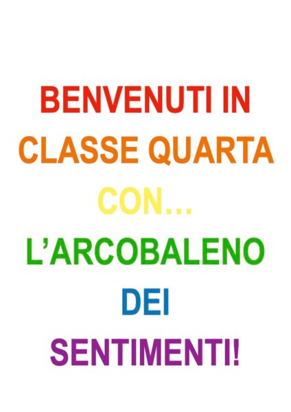 Attività di accoglienza a tema arcobaleno | Classe 4ª primaria
