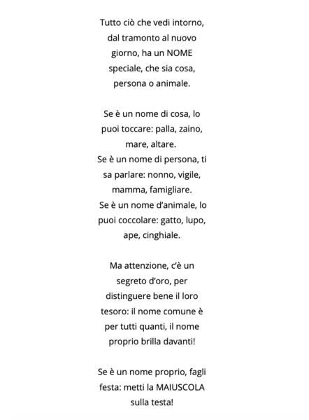 Didattica a stazioni: il nome comune e proprio.