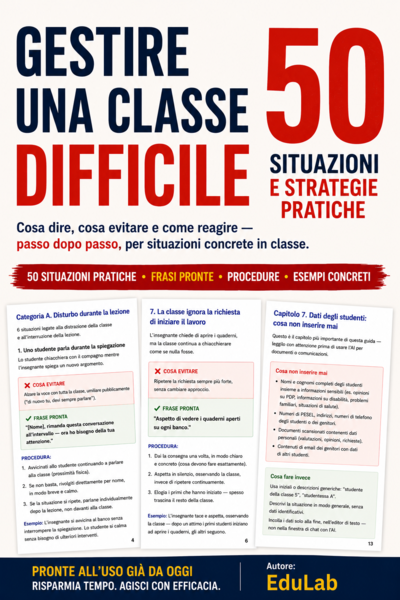 GESTIRE UNA CLASSE DIFFICILE – 50 SITUAZIONI E STRATEGIE PRATICHE