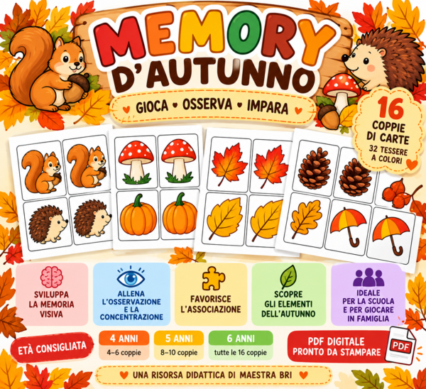 🍂 MEMORY D’AUTUNNO – Gioca, osserva e allena la memoria!