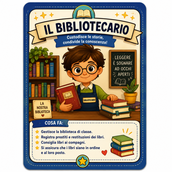 Kit Ruoli di Classe – 20 Card Illustrate da Stampare