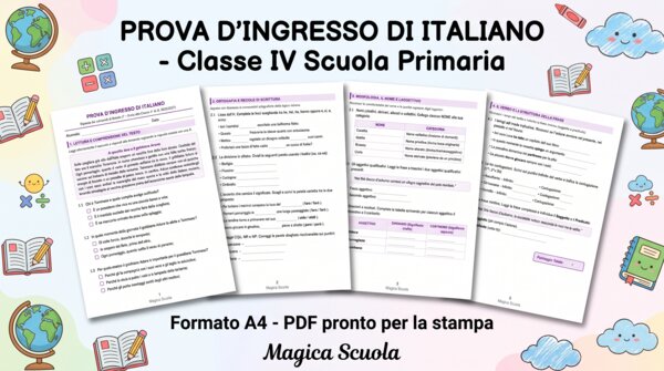 Prova d'Ingresso di Italiano - Classe 4ª Primaria (PDF pronto per la stampa)