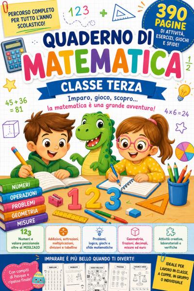 Quaderno completo di matematica di classe terza da settembre a maggio