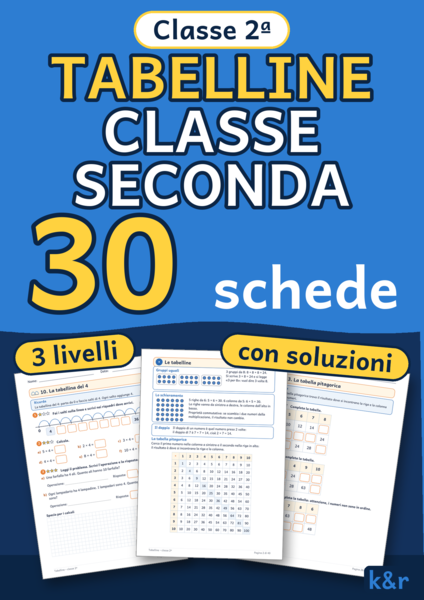Tabelline classe seconda: 30 schede graduate