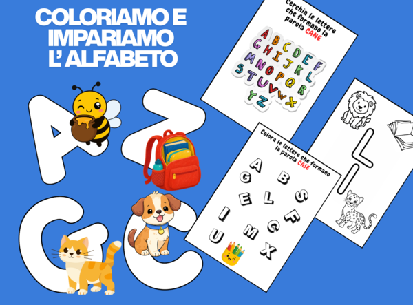 Imparo e Coloro l’Alfabeto – 34 Schede Didattiche per la Scuola Primaria