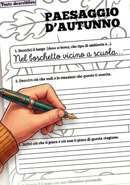 Guida alla Scrittura Creativa sull'Autunno – Schede Didattiche per Classe Quinta
