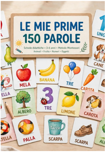 LE MIE PRIME PAROLE scheda didattica per bambini 3-6 anni | animali fattoria | numeri | colori | Forme | oggetti