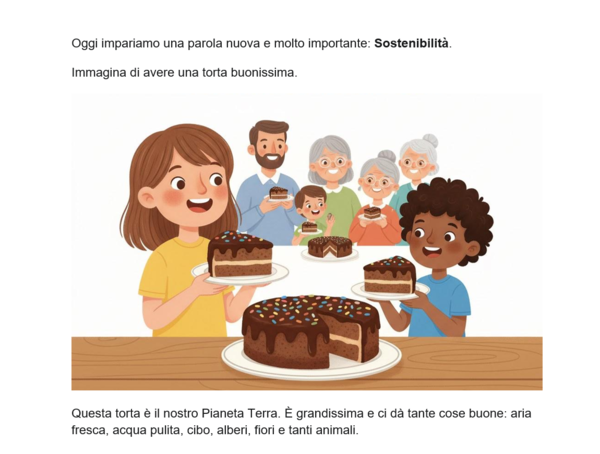 La Torta della Sostenibilità -Educazione Civica e Metafora Semplice per Bambini