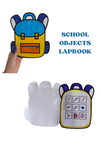 Lapbook schoolbag oggetti scolastici ingleseSCHOOL OBJECTS LAPBOOK