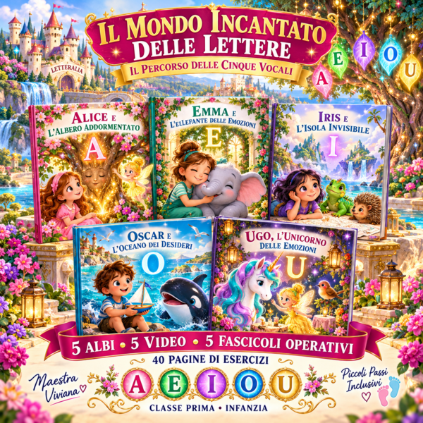 Vocali A E I O U: 5 albi illustrati, video e schede didattiche | Classe prima e infanzia