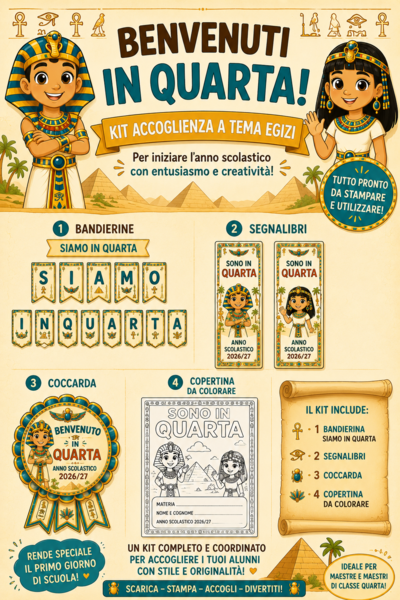 🏺✨  KIT  “SIAMO IN QUARTA” – TEMA EGITTO! ✨🏺