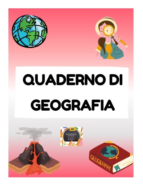 QUADERNO DI GEOGRAFIA classe 4^ - per tutto l'anno scolastico