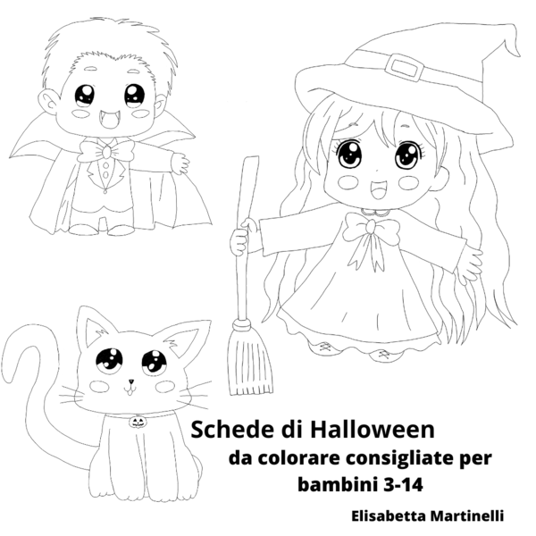 Scheda da colorare - Streghetta di Halloween