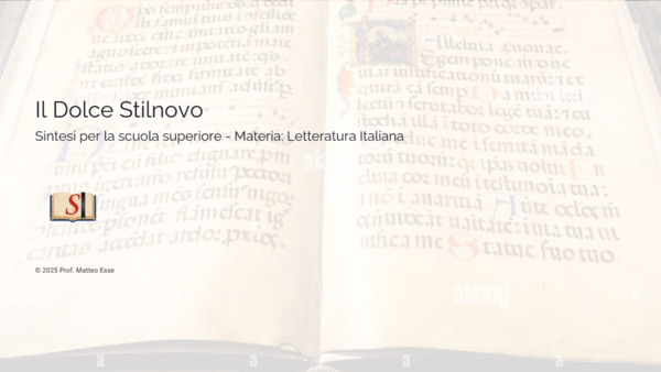 Il Dolce Stilnovo: Unità Didattica Completa + Verifica (PPTX Modificabile)