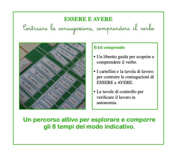 Essere e avere; costruire la coniugazione, comprendere il verbo