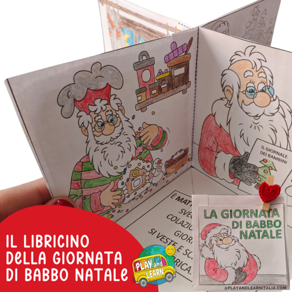 LA GIORNATA DI BABBO NATALE: LIBRICINO PIEGHEVOLE-DECORAZIONE ROTANTE
