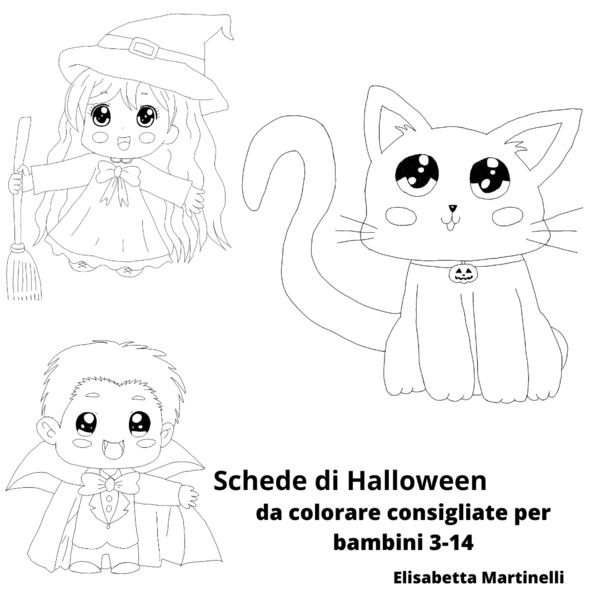 Scheda da colorare - Gattino di Halloween
