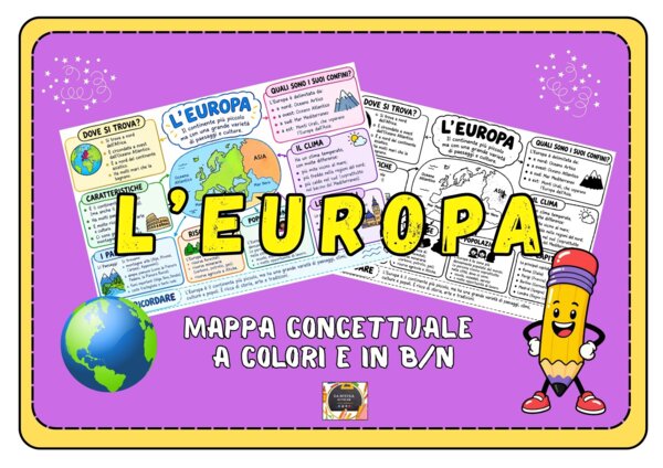 MAPPA CONCETTUALE - L'EUROPA: a colori e in bianco e nero -