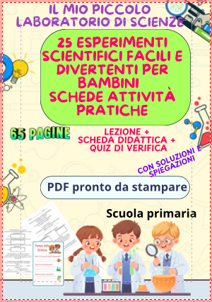 25 Esperimenti scientifici facili e scientificamente spiegati – Schede didattiche pratiche e STEM per la Scuola Primaria