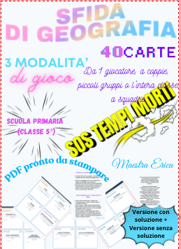 SFIDA DI GEOGRAFIA ITALIA - 40 carte per la Scuola Primaria (Classe 5ª) - PDF stampabile con soluzioni e SOS tempi morti