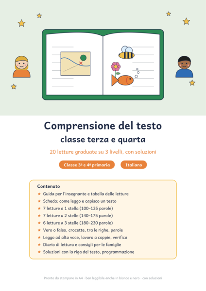 Comprensione del testo classe terza e quarta: 20 letture
