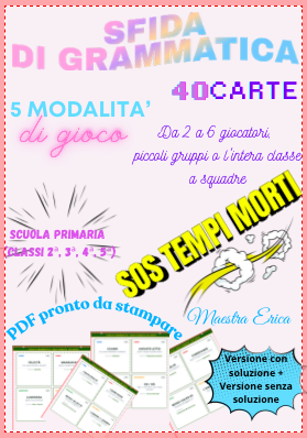 SFIDA DI GRAMMATICA - 40 Carte maxi per la Scuola Primaria (Italiano) -  PDF stampabile con soluzioni e 5 modalità di gioco