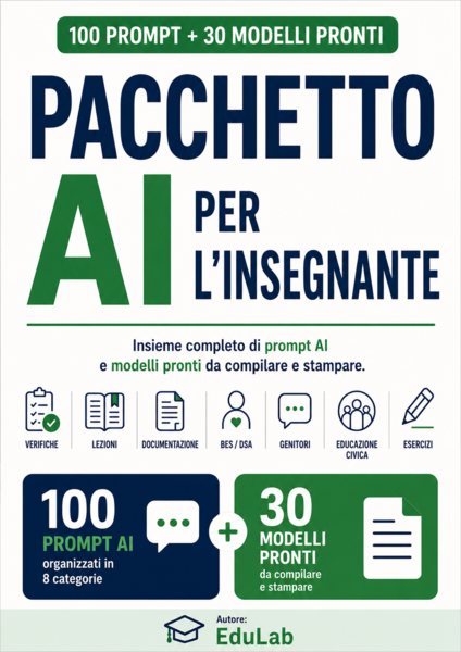 Pacchetto 100 prompt e 30 modelli IA per insegnanti
