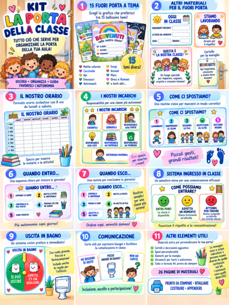 Kit La Porta della Classe – Fuori Porta, Incarichi, Routine, Turni e Autonomia
