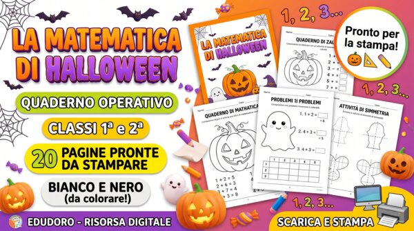 Quaderno Matematico di Halloween da Colorare