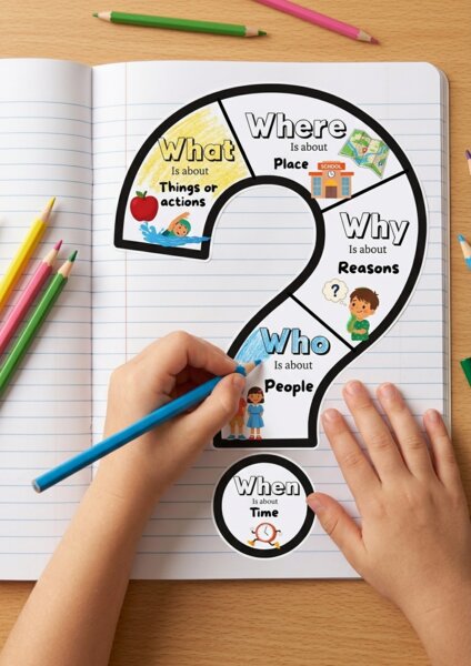 5 W Questions - Schema didattico + maxi-poster murale