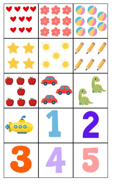 CARD NUMERI 1-10