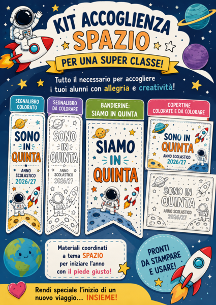 🚀✨KIT  LA CLASSE QUINTA TEMA SPAZIO✨🚀