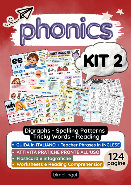 PHONICS KIT  2 - Digraphs, Spelling Patterns e Tricky Words - Inglese Scuola Primaria