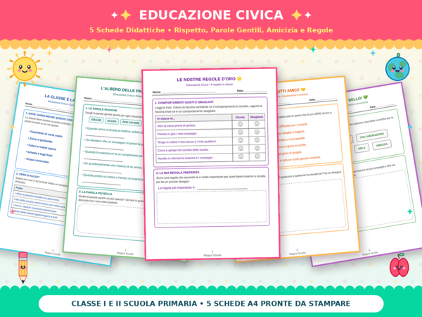 EDUCAZIONE CIVICA per il rientro a Scuola - classe I e II della Scuola Primaria