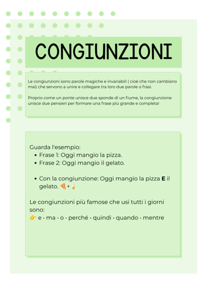 Le Congiunzioni: Mini-Kit di Grammatica con Spiegazione ed Esercizi