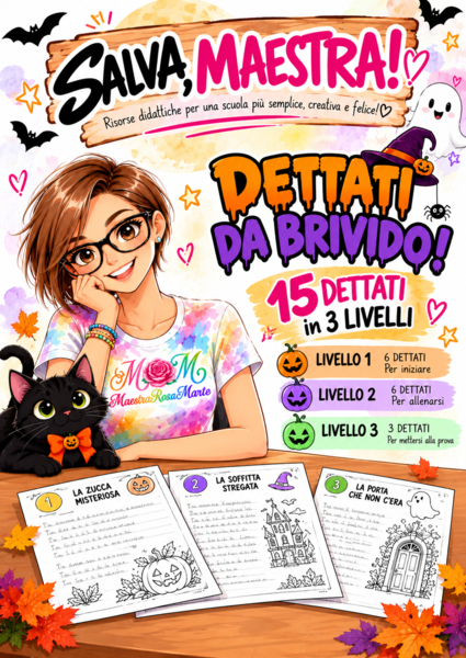 🎃 DETTATI DA BRIVIDO! 👻 | 15 dettati di Halloween in 3 livelli