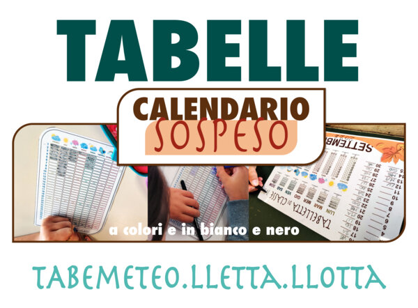 "CALENDARIO SOSPESO. Kit TABELLE" TabeMETEO - TabeLLETTA - TabeLLOTTA