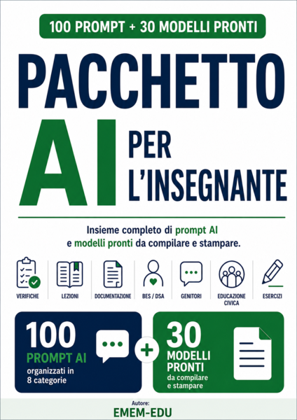 Pacchetto 100 prompt e 30 modelli IA per insegnanti