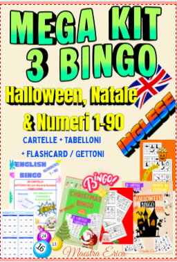 BUNDLE 3 BINGO in Inglese – Halloween, Natale & Numeri 1-90 | Scuola Primaria (Pronto da stampare)