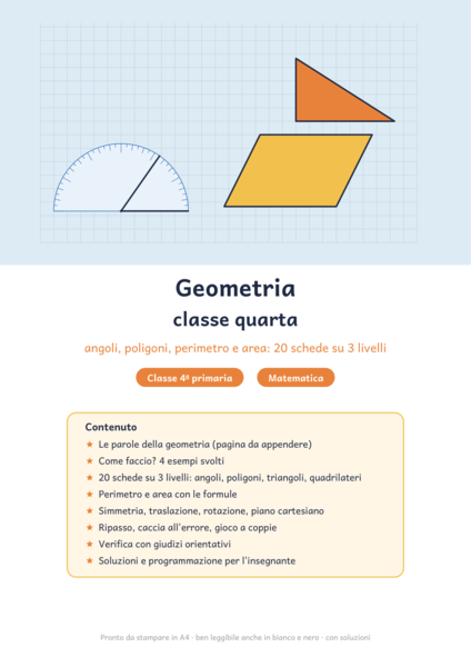 Geometria classe quarta: angoli, poligoni, perimetro e area