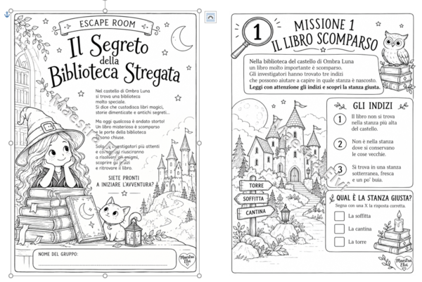 🎃 IL SEGRETO DELLA BIBLIOTECA STREGATA – ESCAPE ROOM DI HALLOWEEN