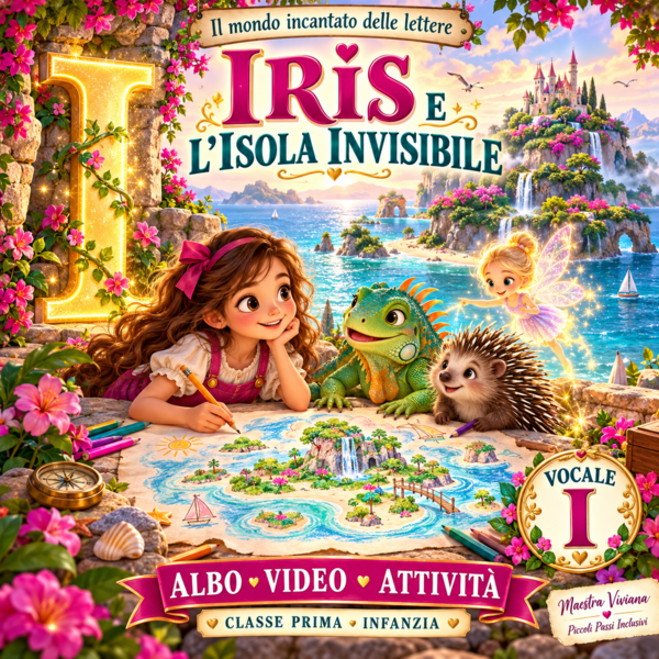 Vocale I: Iris e l’isola invisibile | Albo, video e attività per la classe prima e l’infanzia
