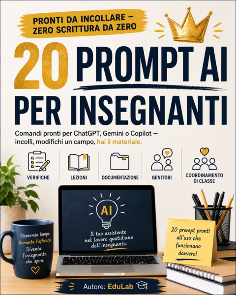 20 prompt AI per insegnanti — tutte le materie