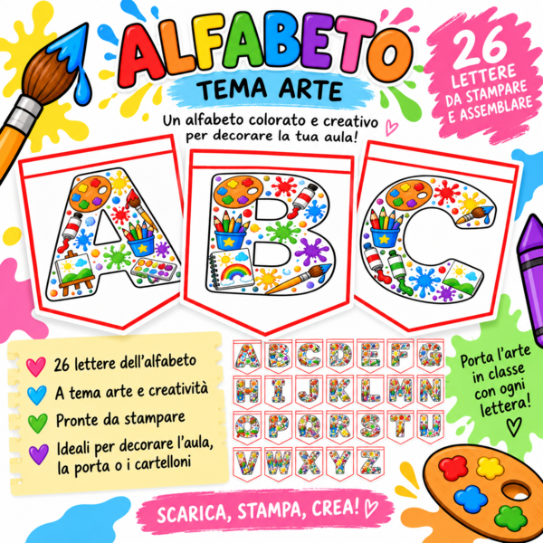 🎨✨ ALFABETO COMPLETO A TEMA ARTE! ✨🎨