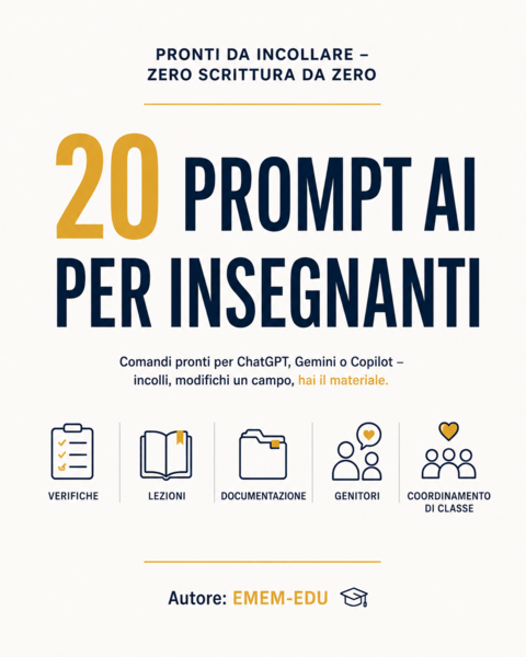 20 prompt AI per insegnanti — tutte le materie