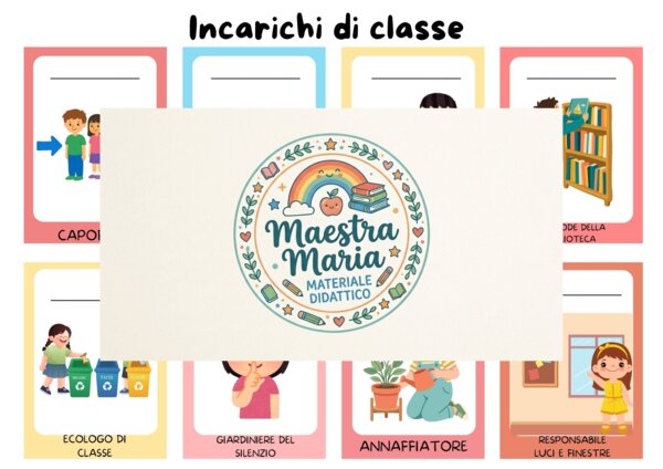 Flashcard con incarichi della classe